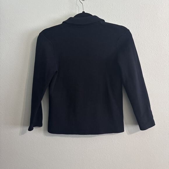 ZARA heavy Chunky Cardigan Sweater Academia Boxy Preppy Navy Christmas Boys 8-9 - Picture 4 of 4